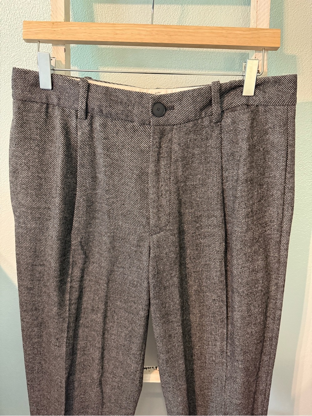 Grey Jason Wu Wool Herringbone Twill Tailored Trousers Size 8 Women Black Gray - Picture 2 of 10
